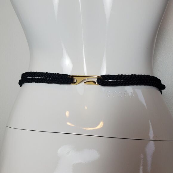 Vintage 80s Black and Gold Rope Belt main image 8